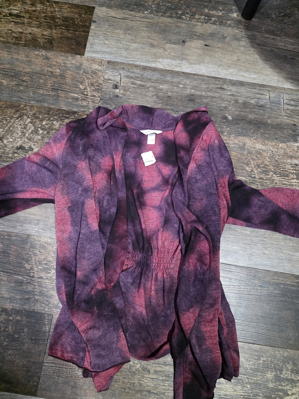 Christopher & Banks Plum and Rose Open-Front Cardigan
